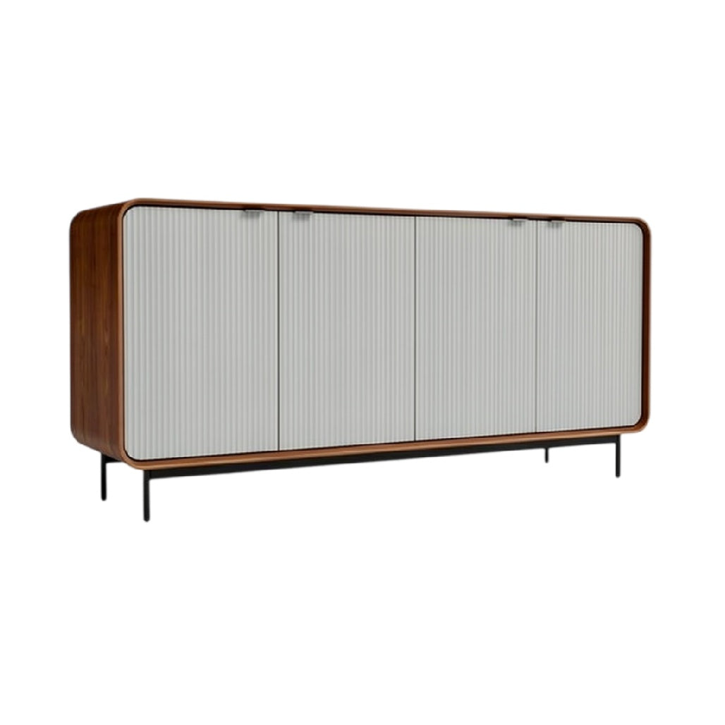 **Technische titel in het Nederlands:** **Moderne eikenhouten kast met gestreepte deuren**